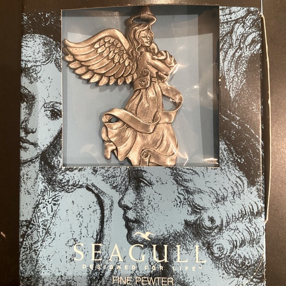 BRAND NEW CONDITION VINTAGE 90’s SEAGULL FINE PEWTER ANGEL ORNAMENT COLLECTION - Picture 6 of 11